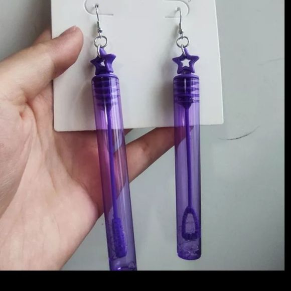 Sterling Silver hooks functioning bubble wand retro 80s earrings new - Picture 2 of 2